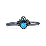 Oxidized Beaded Bali Ring