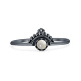 Oxidized Beaded Bali Ring