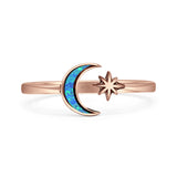 Oxidized Moon & Star Ring