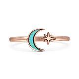 Oxidized Moon & Star Ring