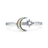 Oxidized Moon & Star Ring