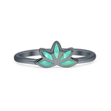 Minimalist 6mm Turquoise Lotus Ring 925 Sterling Silver