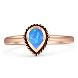 Oxidized Pear Teardrop Solitaire Ring