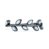 Leaf Band Oxidized Ring