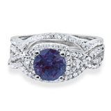 Round Natural Stone Three Piece Ring
