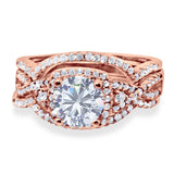 Round Natural Stone Three Piece Ring