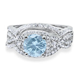 Round Natural Stone Three Piece Ring
