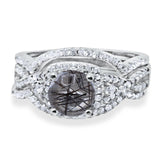 Round Natural Stone Three Piece Ring