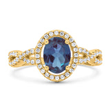 Infinity Shank Oval Natural Stone Ring