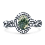 Infinity Shank Oval Natural Stone Ring