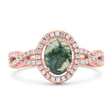 Infinity Shank Oval Natural Stone Ring