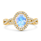 Infinity Shank Oval Natural Stone Ring