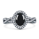 Infinity Shank Oval Natural Stone Ring