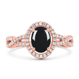 Infinity Shank Oval Natural Stone Ring