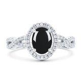 Infinity Shank Oval Natural Stone Ring