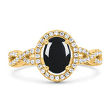 Infinity Shank Oval Natural Stone Ring