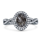 Infinity Shank Oval Natural Stone Ring