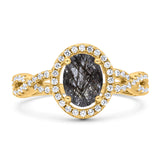 Infinity Shank Oval Natural Stone Ring