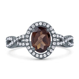 Infinity Shank Oval Natural Stone Ring