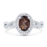 Infinity Shank Oval Natural Stone Ring