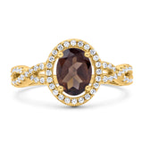 Infinity Shank Oval Natural Stone Ring