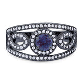 Round Natural Stone Infinity Shank  Ring