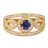 Round Natural Stone Infinity Shank  Ring