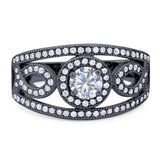 Round Natural Stone Infinity Shank  Ring