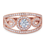 Round Natural Stone Infinity Shank  Ring