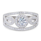 Round Natural Stone Infinity Shank  Ring