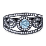 Round Natural Stone Infinity Shank  Ring