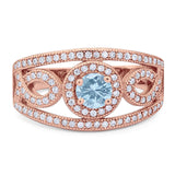 Round Natural Stone Infinity Shank  Ring