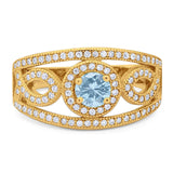 Round Natural Stone Infinity Shank  Ring