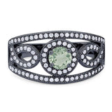 Round Natural Stone Infinity Shank  Ring