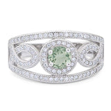 Round Natural Stone Infinity Shank  Ring