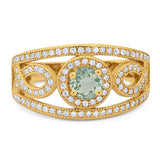 Round Natural Stone Infinity Shank  Ring