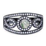 Round Natural Stone Infinity Shank  Ring