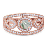 Round Natural Stone Infinity Shank  Ring