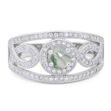 Round Natural Stone Infinity Shank  Ring