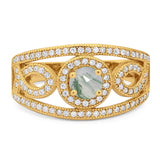 Round Natural Stone Infinity Shank  Ring