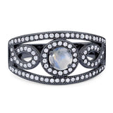 Round Natural Stone Infinity Shank  Ring