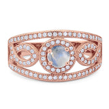 Round Natural Stone Infinity Shank  Ring