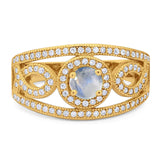 Round Natural Stone Infinity Shank  Ring