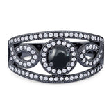 Round Natural Stone Infinity Shank  Ring