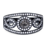 Round Natural Stone Infinity Shank  Ring