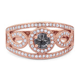 Round Natural Stone Infinity Shank  Ring