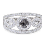 Round Natural Stone Infinity Shank  Ring