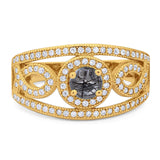 Round Natural Stone Infinity Shank  Ring