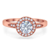 Round Natural Stone Engagement Ring