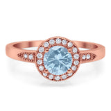 Round Natural Stone Engagement Ring